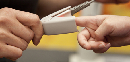 Measuring blood oxygen as part of a children's nutrition research study
