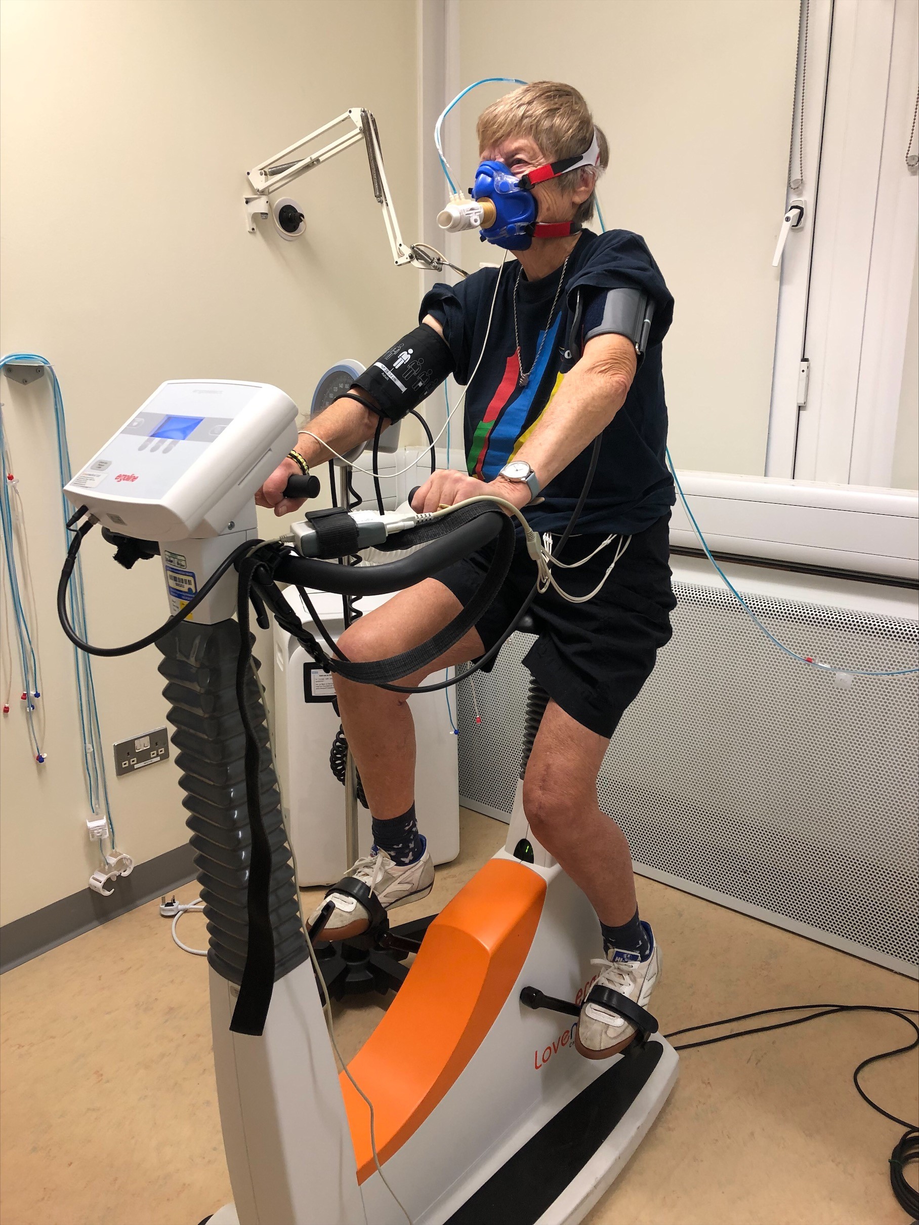 CPET patient on exercise bike