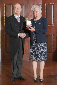 Noreen Purvis receiving her award