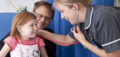 Senior research sister Katy Morton with family participants