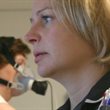 Research nurse and participant