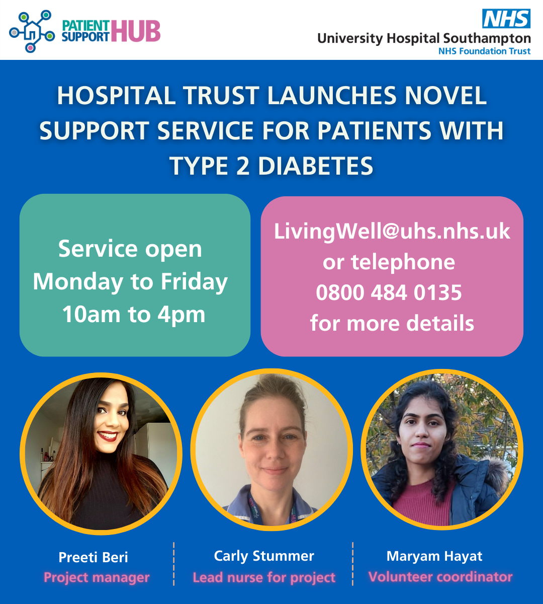 Hospital Trust launches novel support service for patients with type 2 diabetes