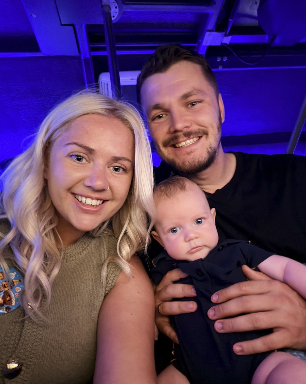 Baby Leo Page and his parents