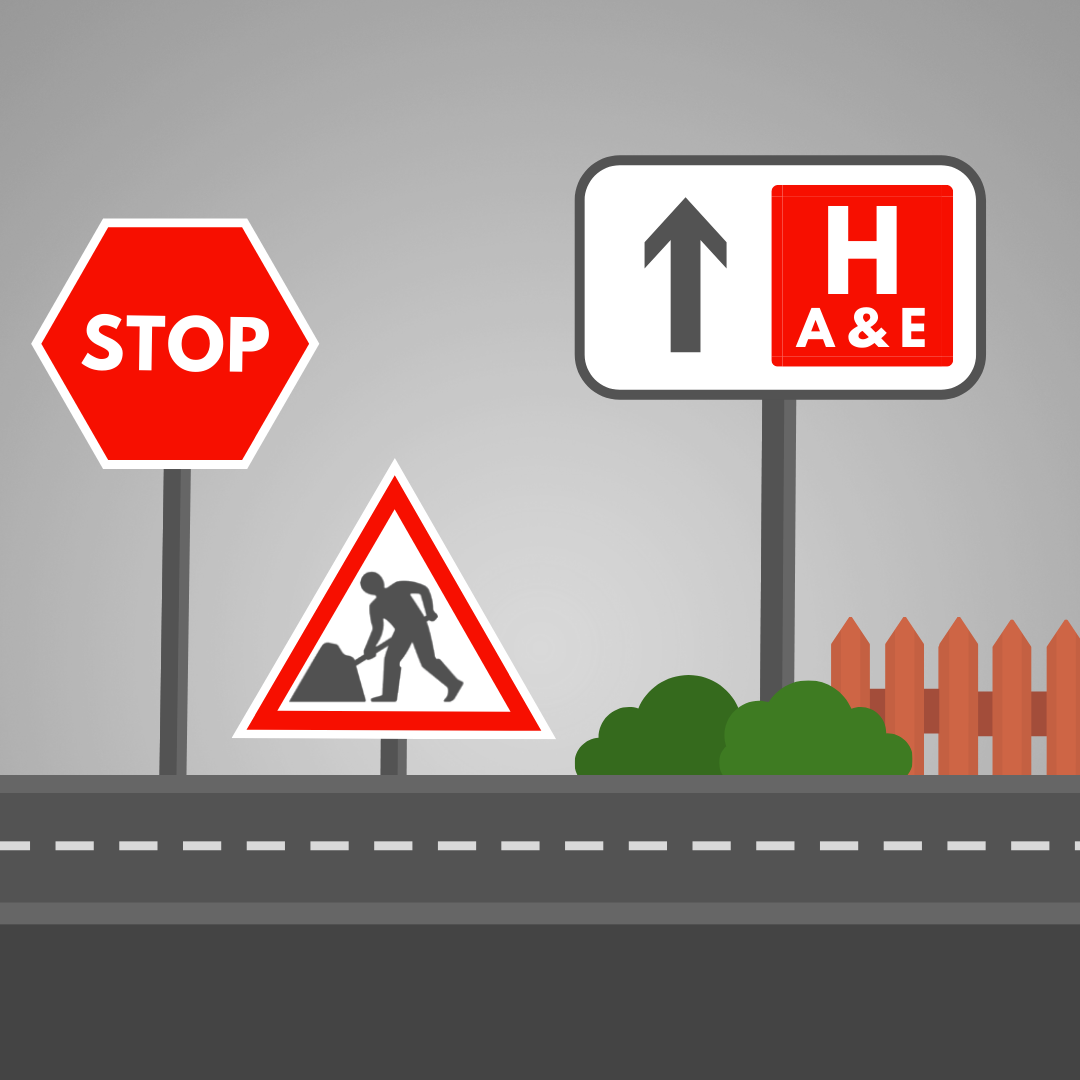 Roadworks signs