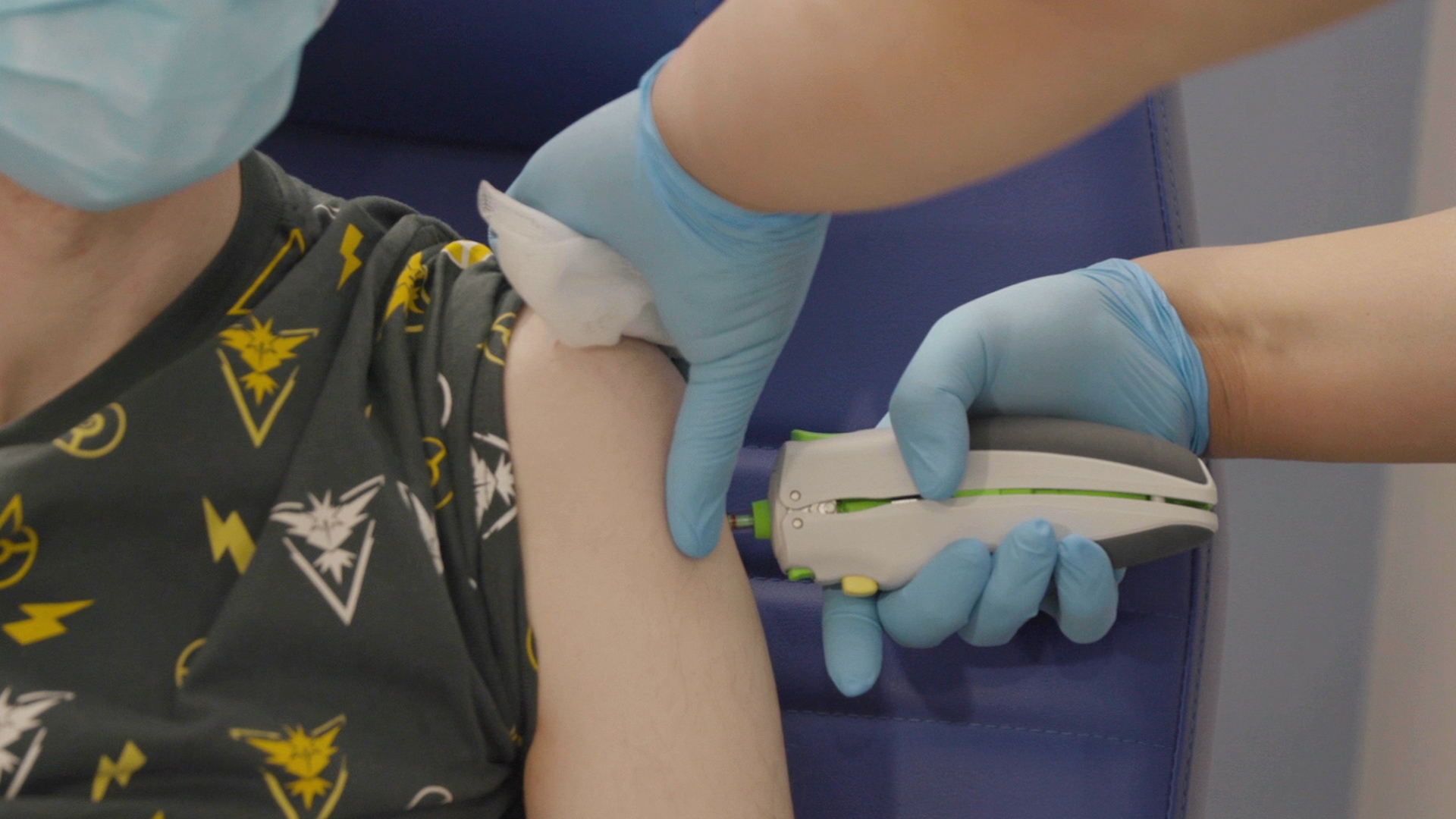 Close up of arm during vaccination