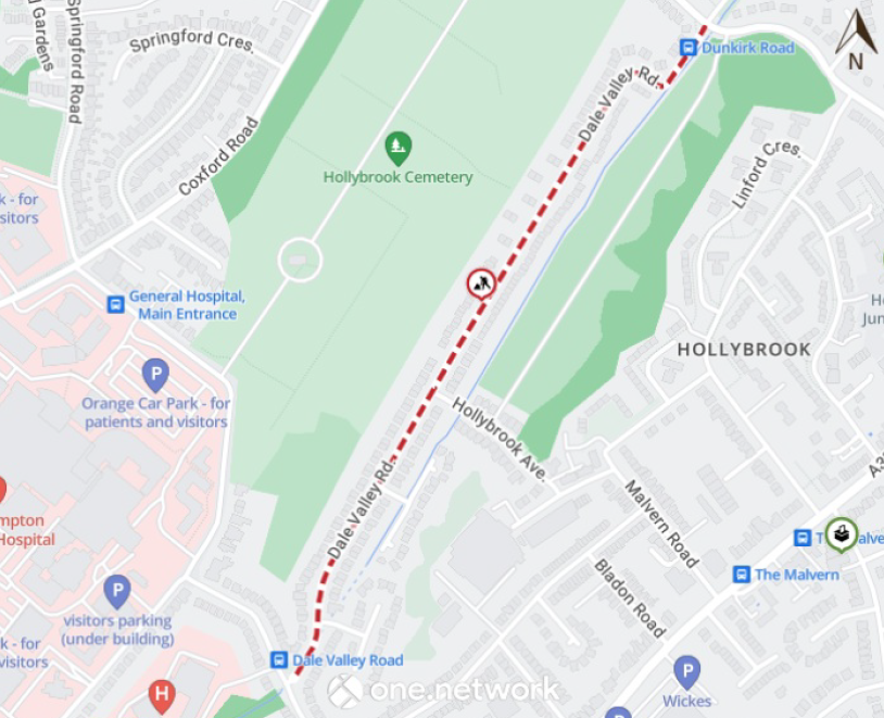 Dale Valley Road closure map