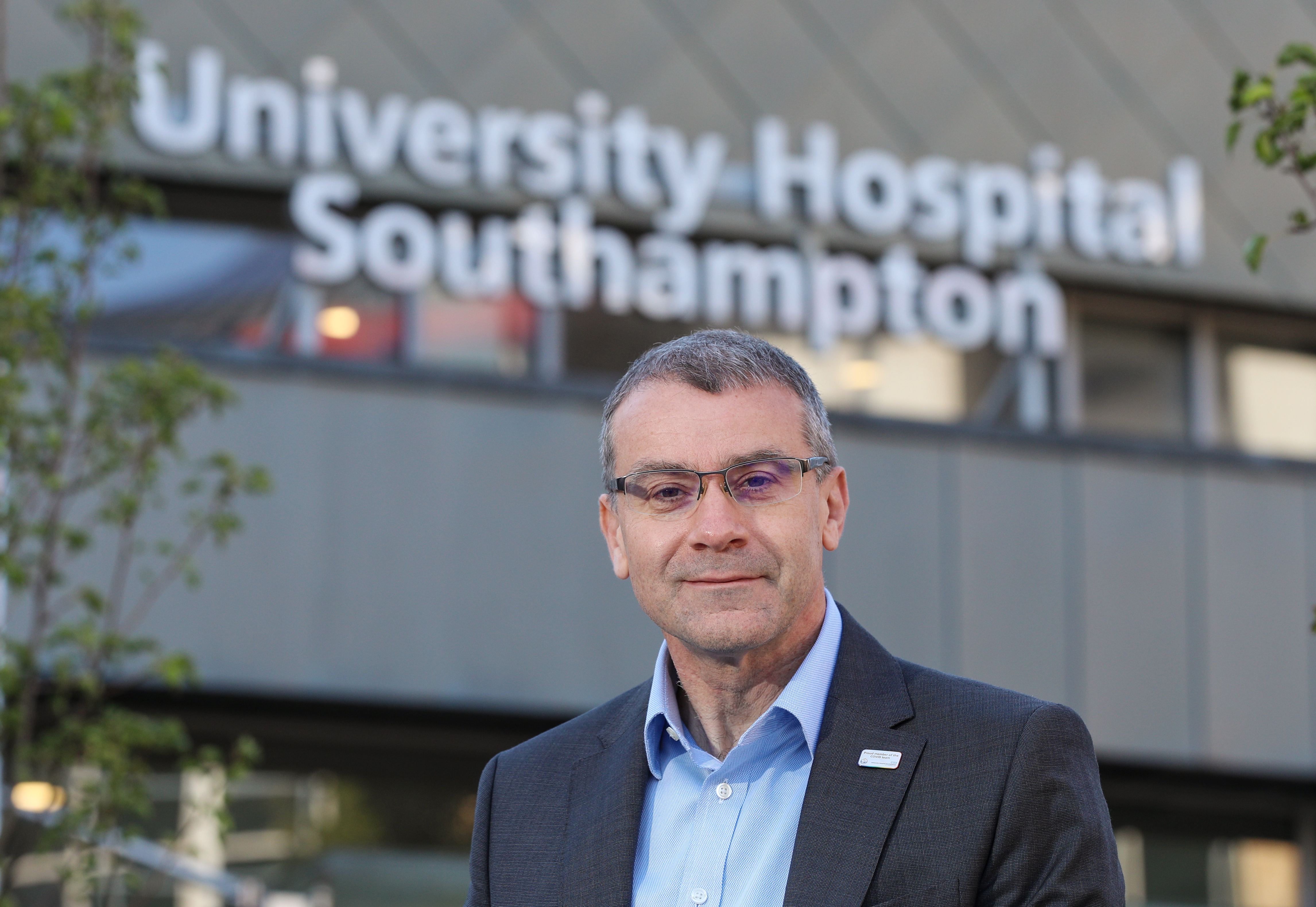 David French outside of the hospital