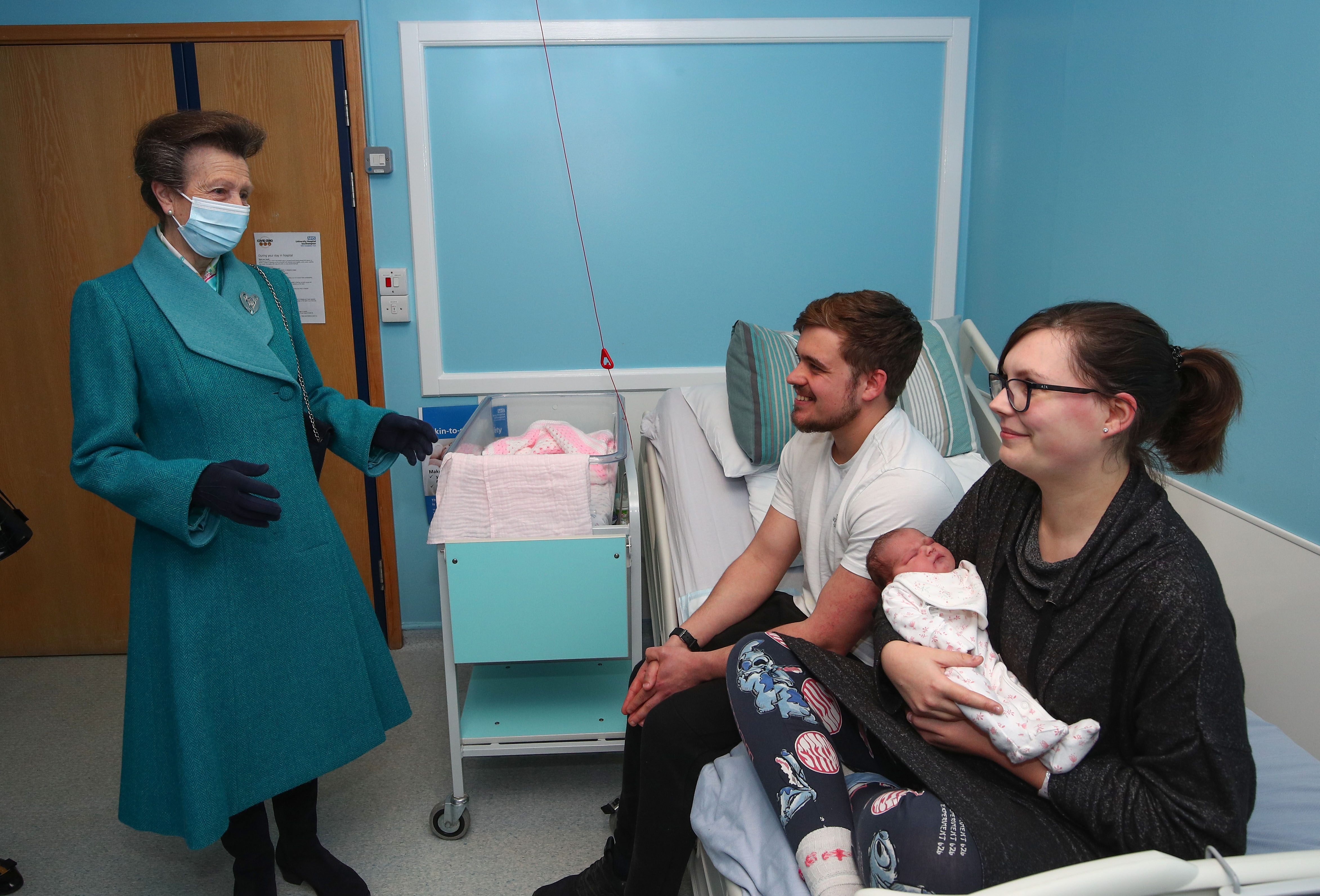 Charlotte Brash, Cody Eccleston and baby Rosie Eccleston with The Princess Royal