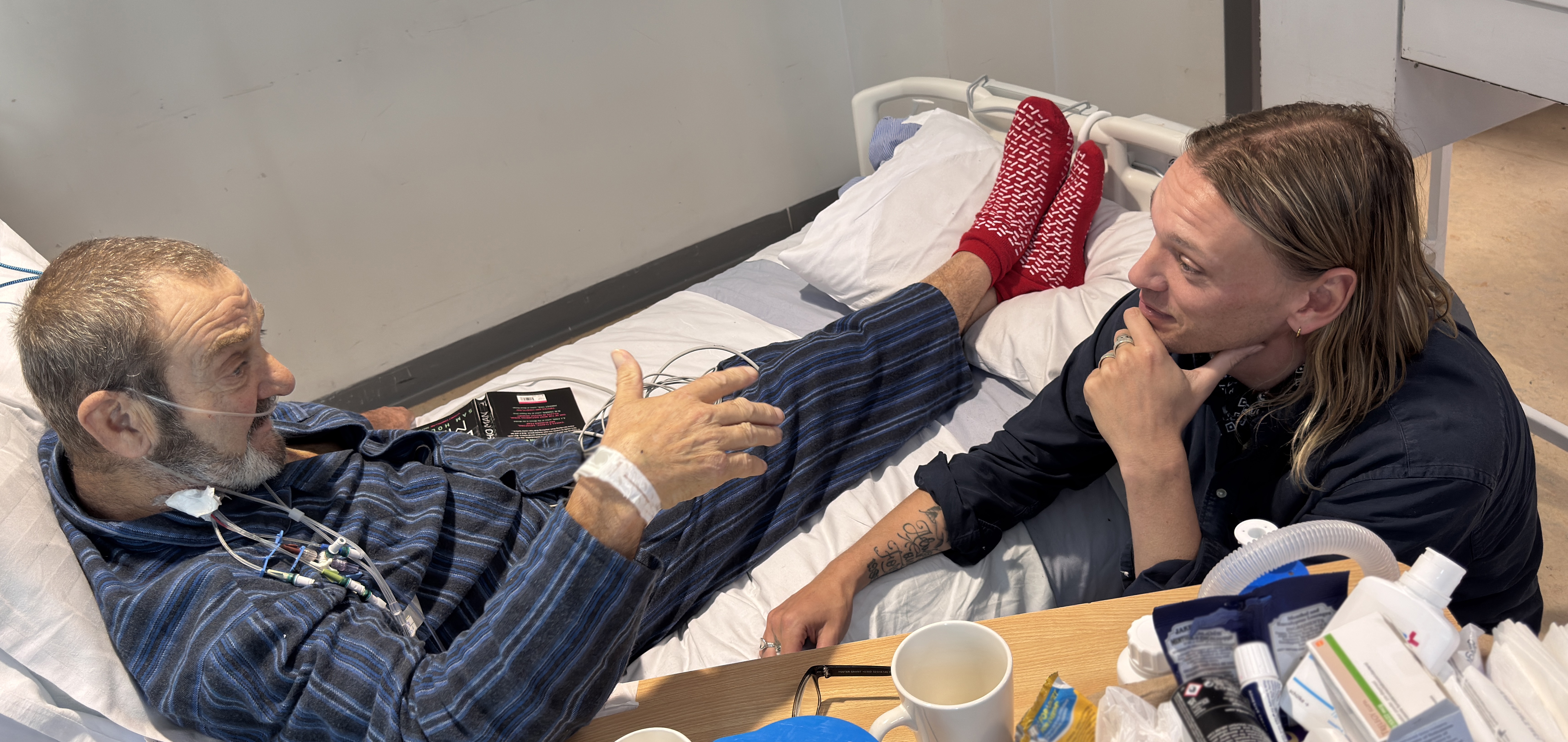 Jamie talking to a patient