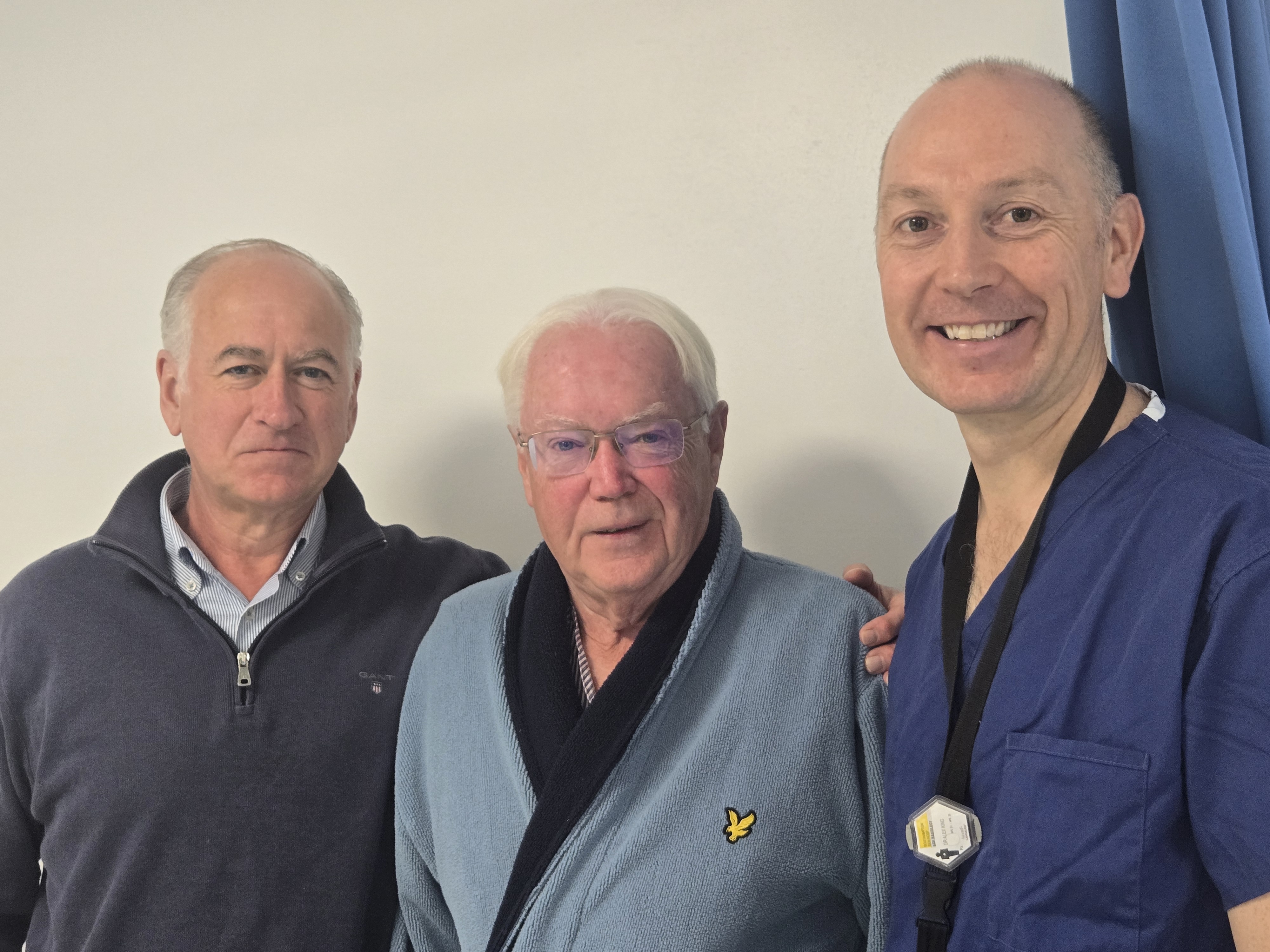(L to R) Dr Breen, Michael Chilton (patient) and Dr King