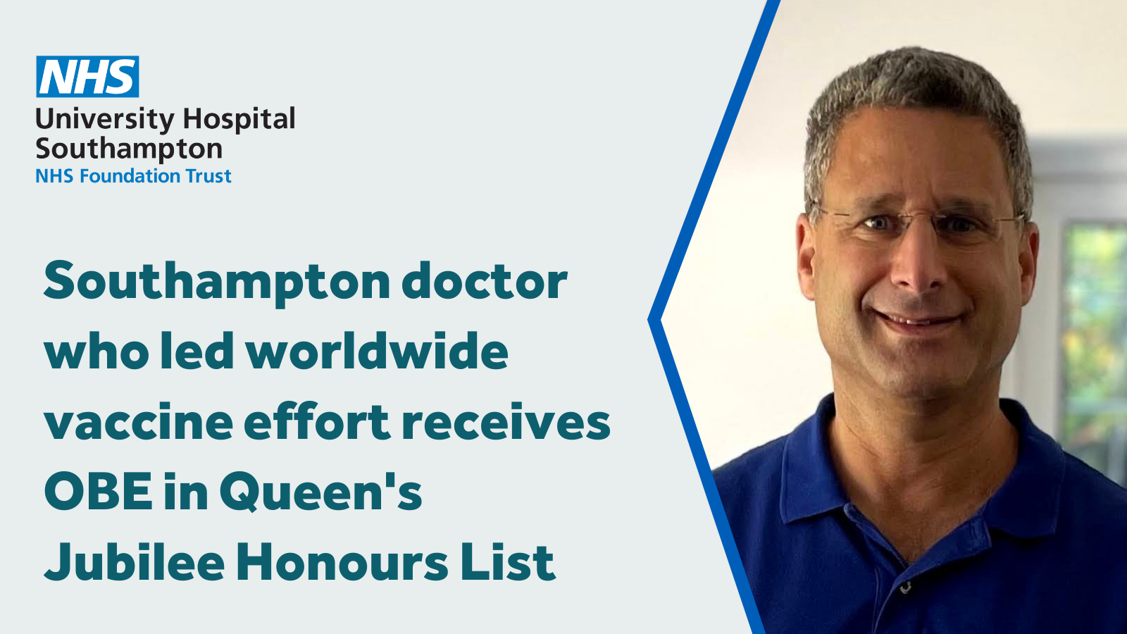 Southampton doctor who led worldwide vaccine effort receives OBE in Queen's Jubilee Honours List