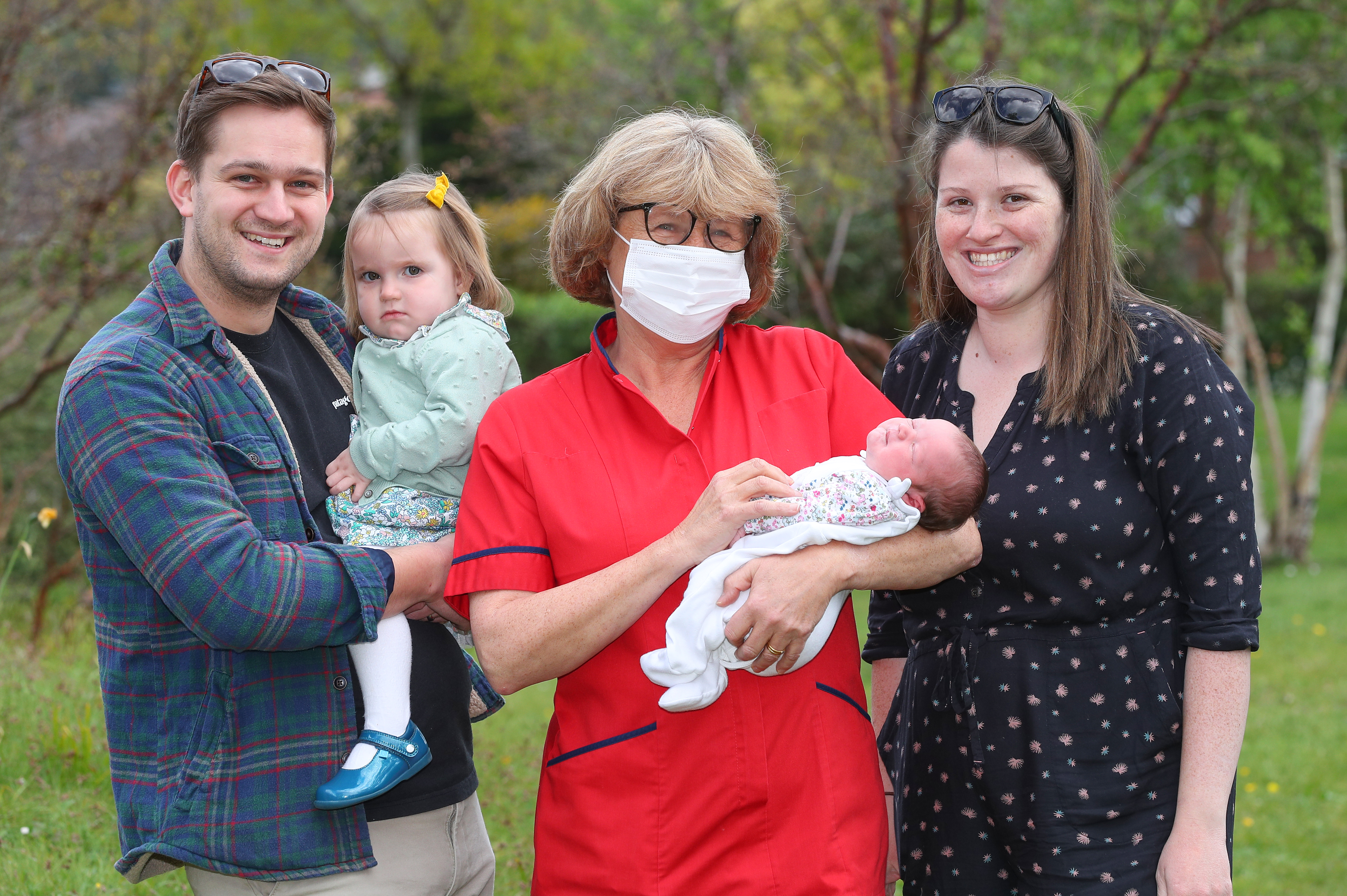 Tim Taylor, Philippa, Suzanne Cunningham holding baby Dorothy and Lauren Taylor