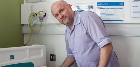 Bed being made on dementia ward