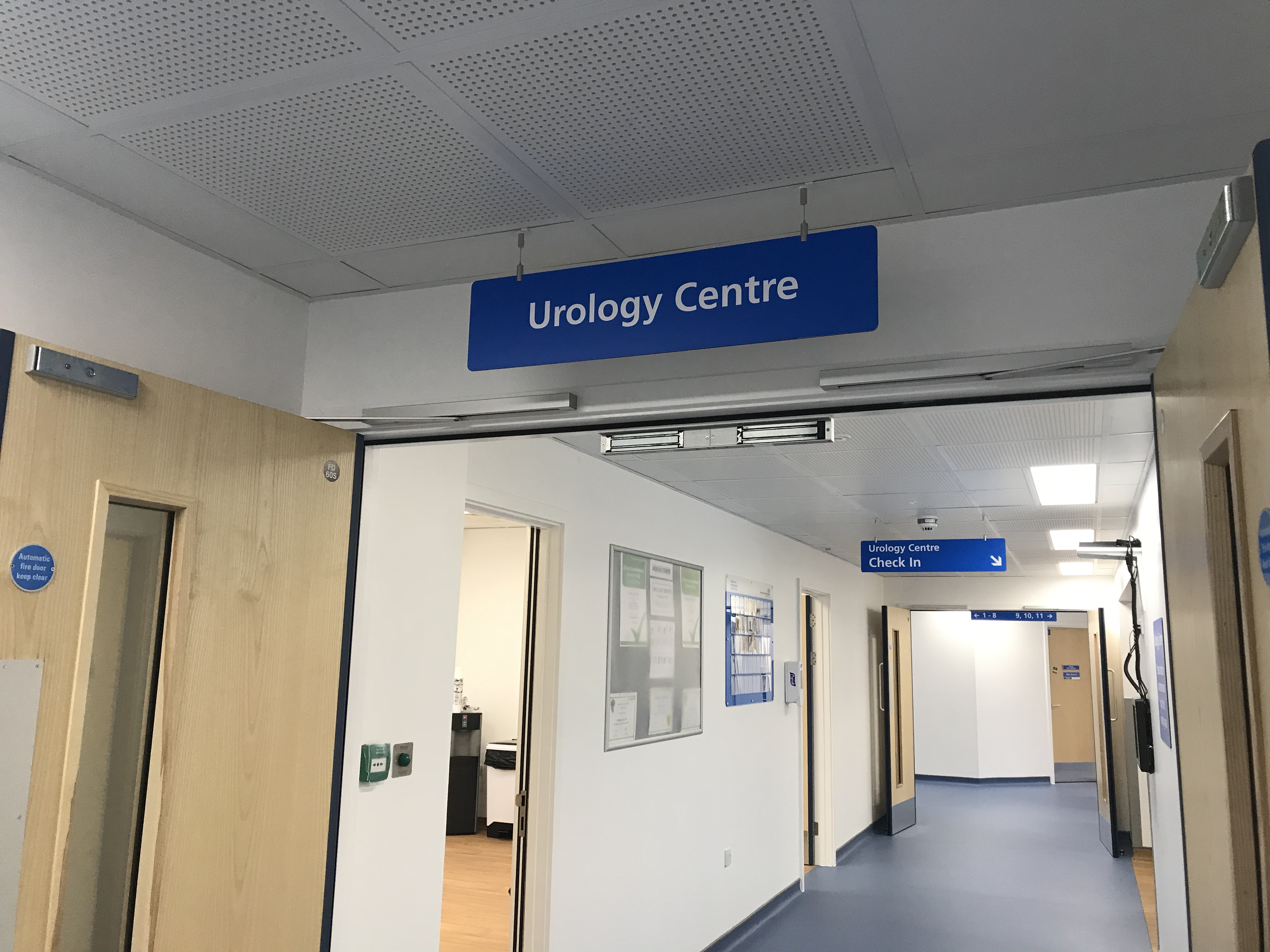 Entrance sign to the new urology centre