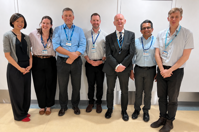 A group of 7 lymphoma consultants stood together.