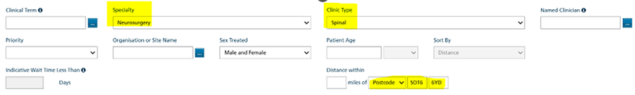 Screenshot showing how to refer to the spinal service