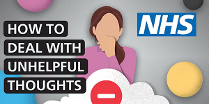 Image showing the 'How to deal with unhelpful thoughts' video cover