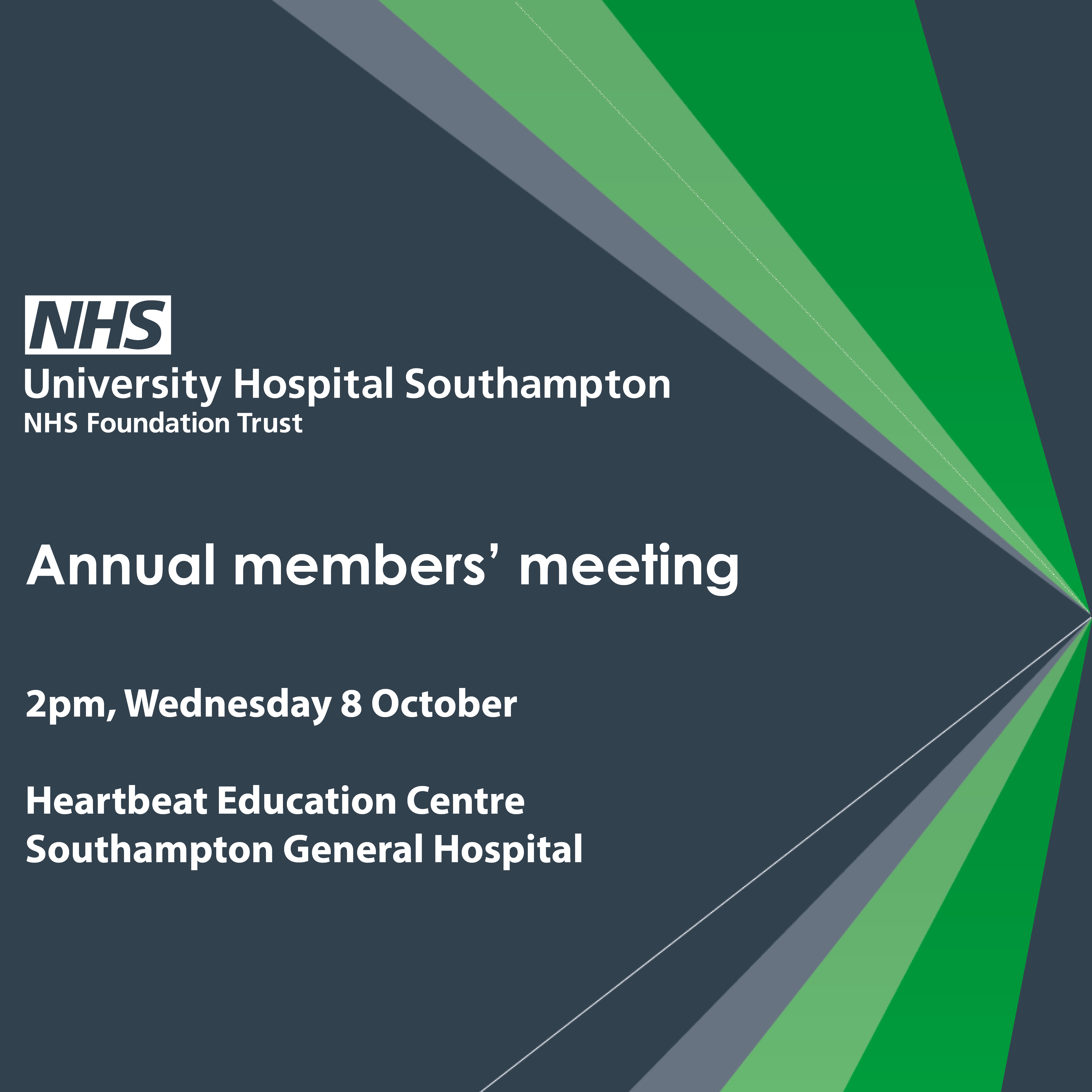 Annual members' meeting - 2pm, Wednesday 8 October, Heartbeat Education Centre, Southampton General Hospital