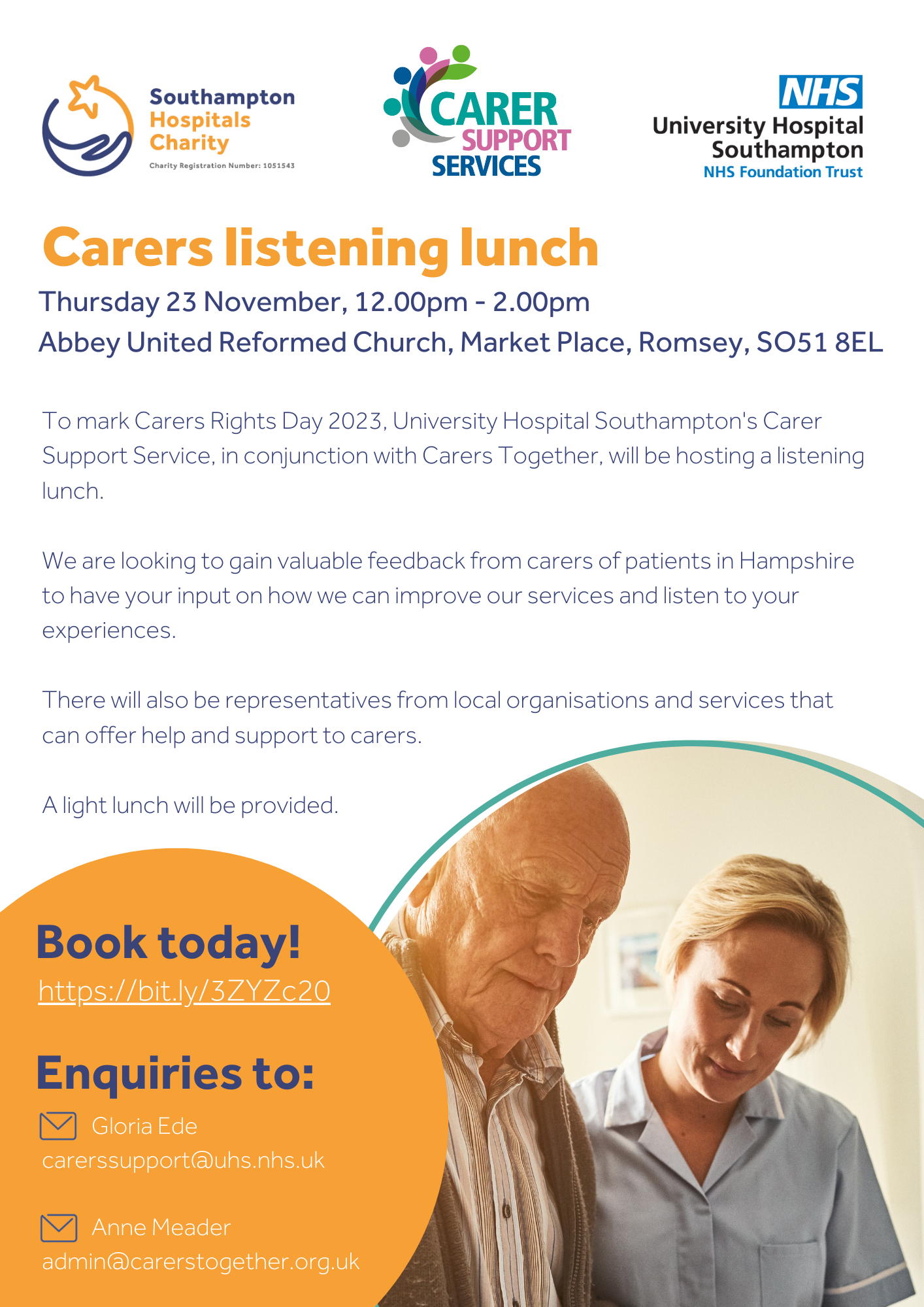 Carers listening lunch poster