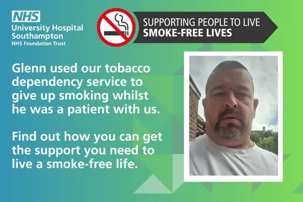 Picture of Glenn, a patient who successful quit smoking by using support services at UHS.