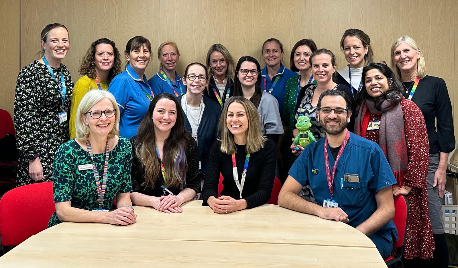 Children and young peoples diabetes team grouped together for a photo.