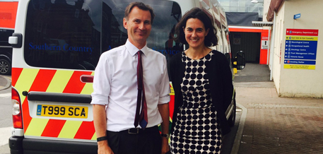 Jeremy Hunt and Fiona Dalton