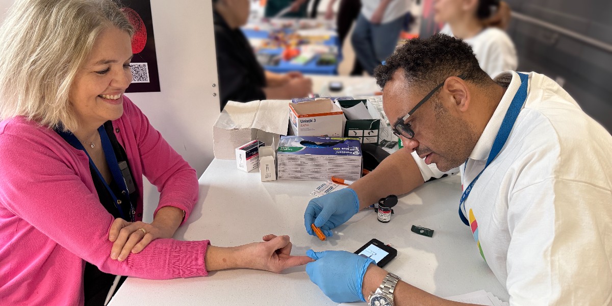 Clinical lead for renal services, Kirsten Armstrong, gets screened at event for World Kidney Day