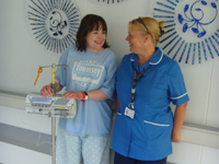 Cardiac patient Jo Brooker and Nurse Specialist Lynda Tellett