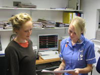 Cardiac patient Marie with staff nurse Jo George