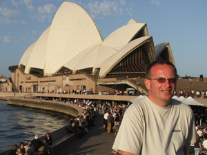 Jonathan Upton in front of Sydney Opera House