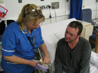 Nurse specialist Lynda Tellett and patient Stephen