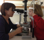 Child having ophthalmology review