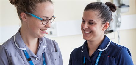 Maternity staff talking