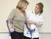 Walking with crutches