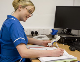 Nurse recording results