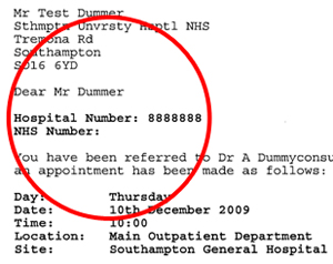 Find your hospital number